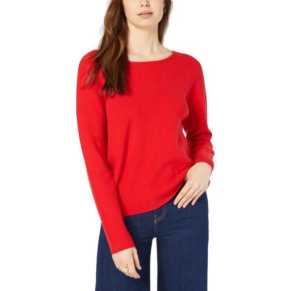 Maison Jules Ribbed Lace-Up Sweater. L - Picture 2 of 10